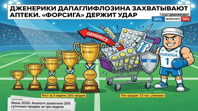 Дженерики дапаглифлозина захватывают аптеки. «Форсига» держит удар